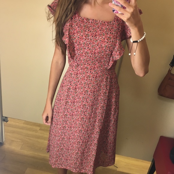 Pink floral dress. Brand: Monteau. - Picture 3 of 3